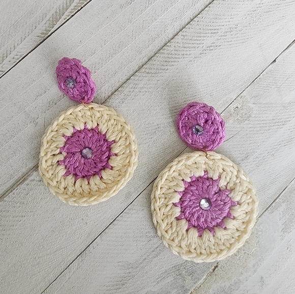 Gift For loved ones, Crochet Earrings Summer Earrings ☀️ - Picture 2 of 8